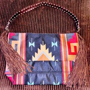 ✨NEW✨Sky River Aztec Fringe Tote Bag